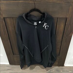 KC Royals Cutter & Buck Black CB DryTec Quarter-Zip Pullover